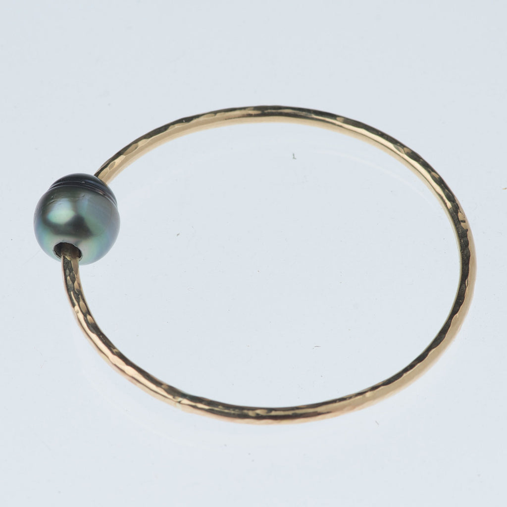 Tahitian Pearl Gold Bangle Bracelet~Mini