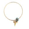 Tahitian Pearl Bangle with Gold Dipped Shark Tooth Charm