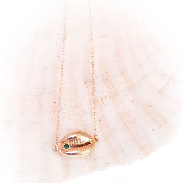 Gold Dipped Cowrie Shell Necklace