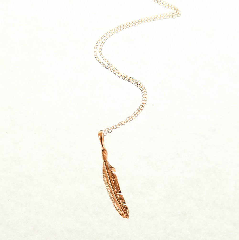 Gold Feather Necklace