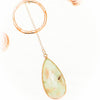 Gold Chrysoprase Teardrop Pendant Lariat Necklace