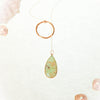 Gold Chrysoprase Teardrop Pendant Lariat Necklace