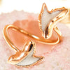 Double Shark Tooth Adjustable Gold Ring