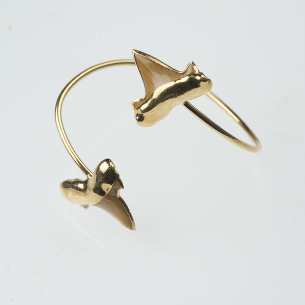 Shark Tooth Gold Cuff Bracelet